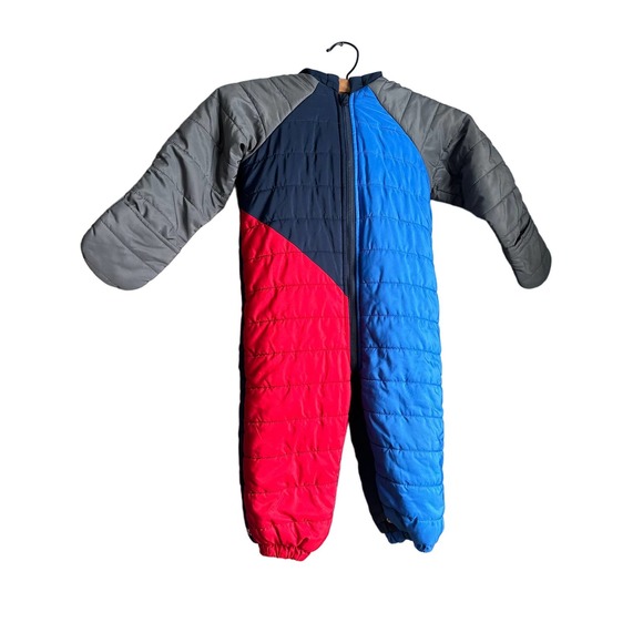 First Impressions Baby Snowsuit Lined Hooded Insulated Colorblock Blue 24 Months - Picture 1 of 4